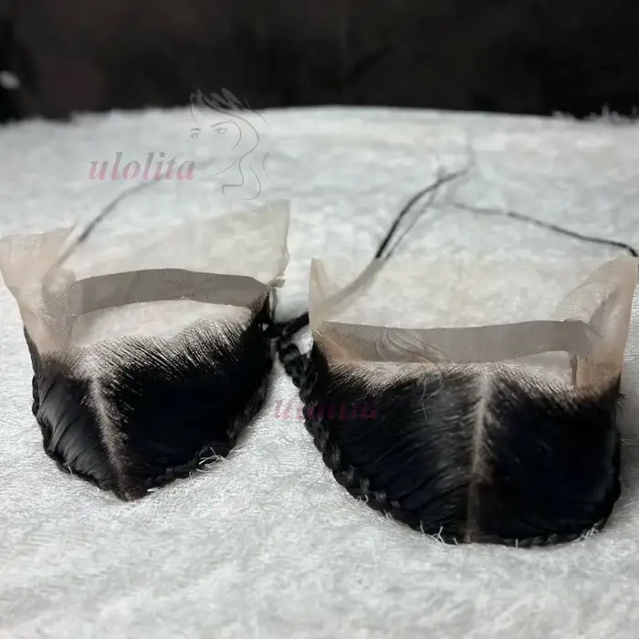 Perruques frontales en dentelle droite sans colle 13x4 avec tresses cheveux humains prêt à porter perruque frontale