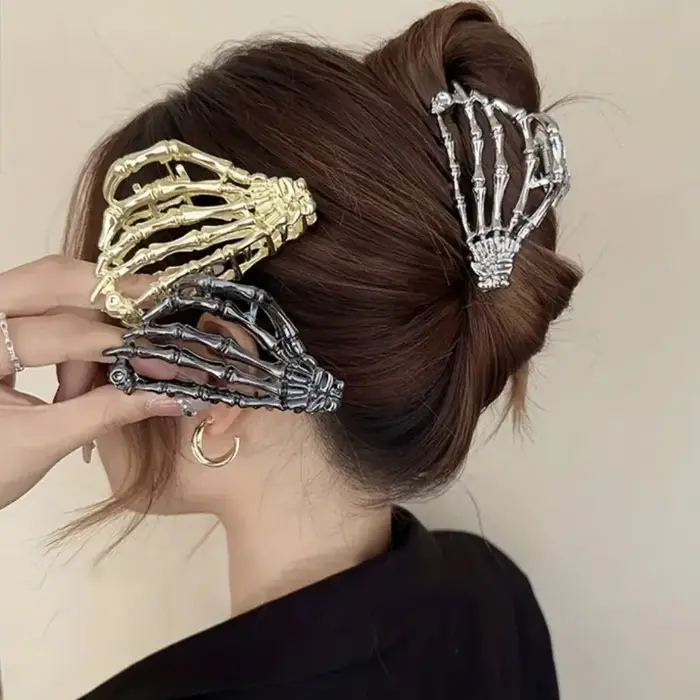 Pinces à cheveux en métal gothique pour femmes