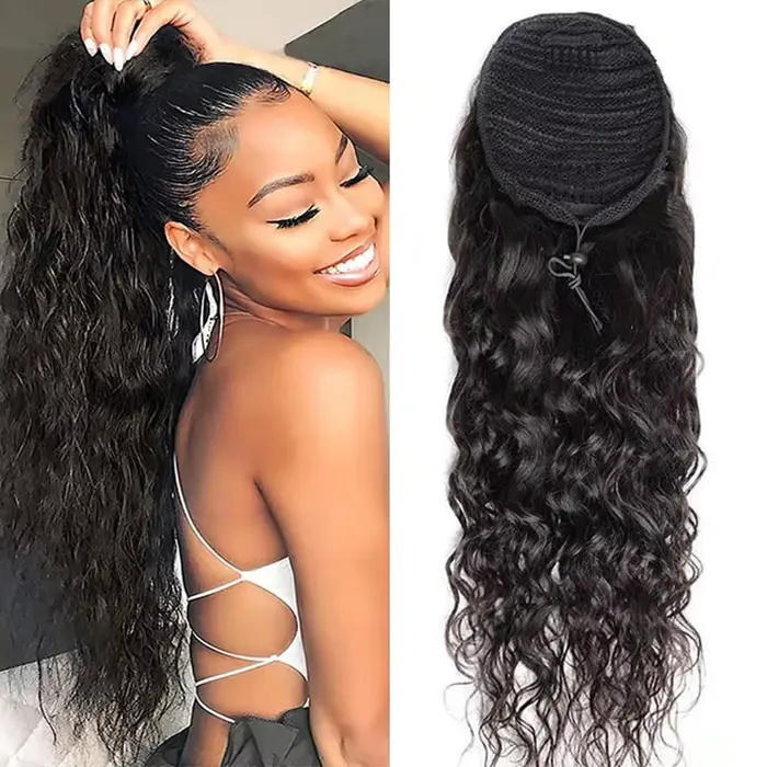 Queue de cheval en cheveux humains naturels pour femmes