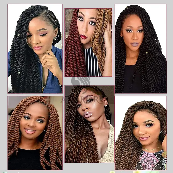 Alororo-Extensions Capillaires Synthétiques Torsadées Ombré Cloches