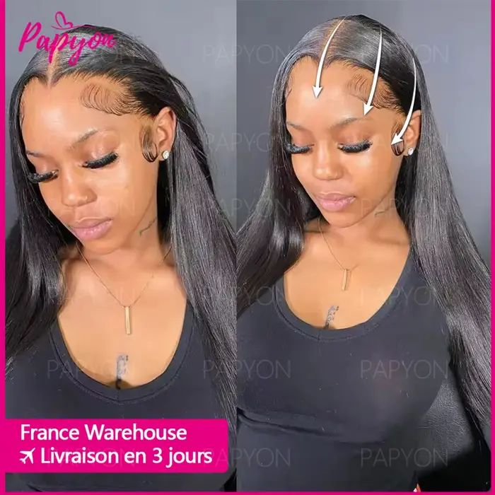 6x4 Perruque Cheveux Humain Sans Colle