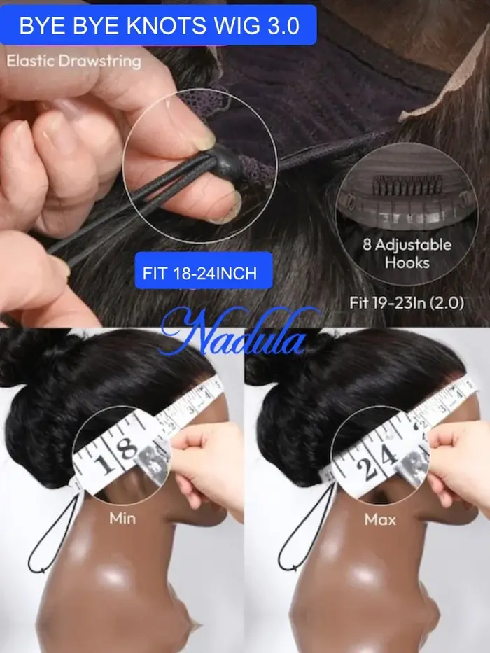 Nadula 13x4 Pré-Assemblé ™ Perruque Lace Frontale Cheveux Humains Blondes avec Mèches Ondulées Effet Vague Pré-coupée