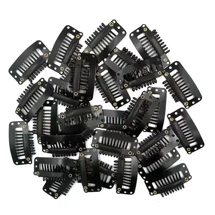 10-100 pièces pinces à cheveux 32mm Extensions de cheveux pince à pression pour les femmes en métal 