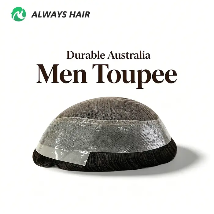 Australie toupet hommes dentelle et PU Base perruque
