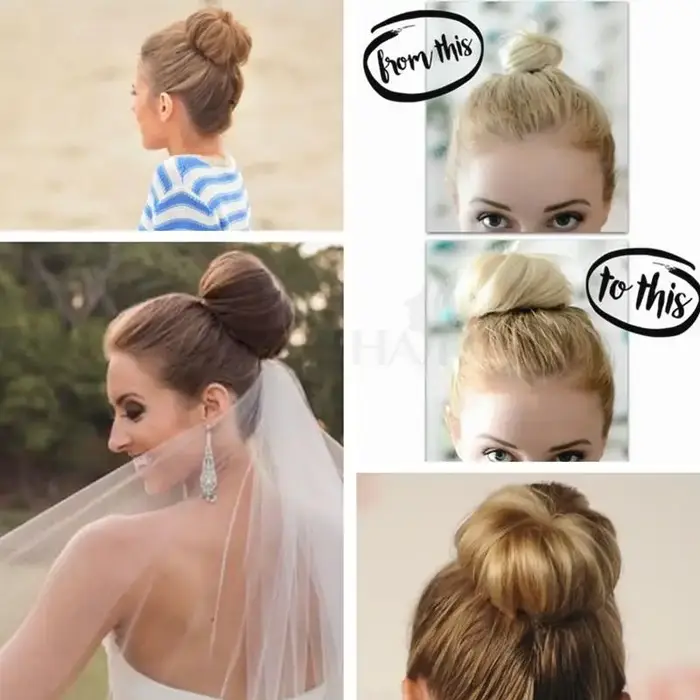 Chignon cheveux humains cordon
