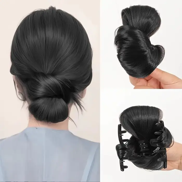 Perruque chignon synthétique élégante