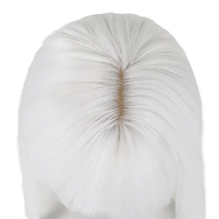 Perruque synthétique longue et lisse blanche pour femmes