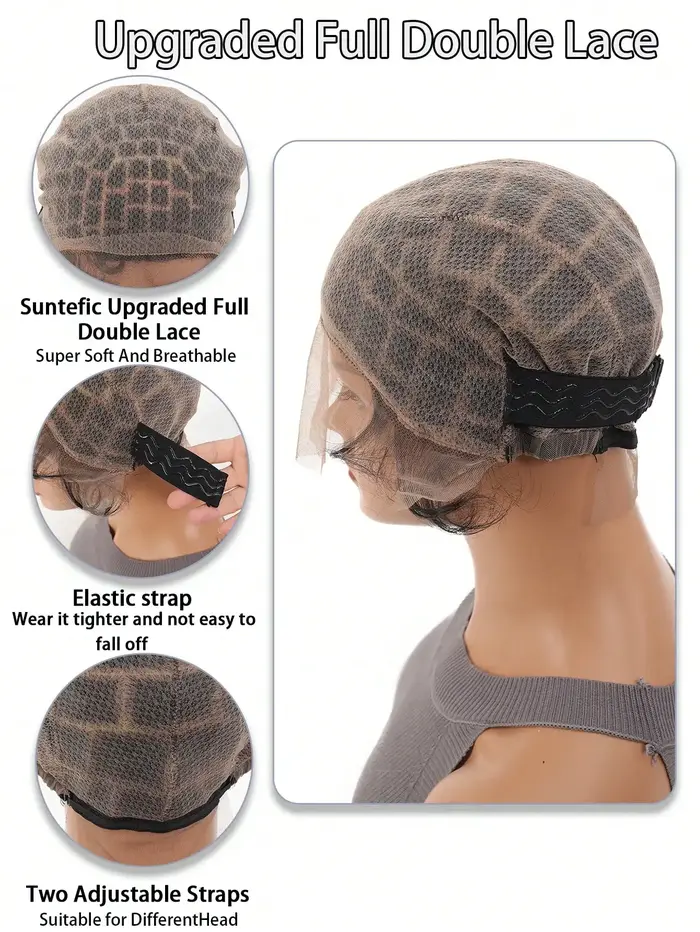 Bonnet de perruque synthétique tressé avec cheveux de bébé