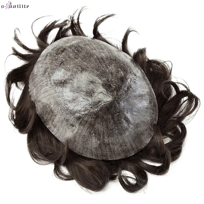 S-noilite-Perruque de Cheveux Naturels pour Homme
