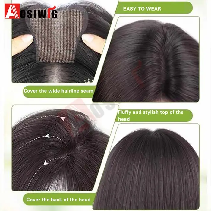Nouveau Design de front Invisible et garniture de cheveux humains d'aspect naturel pour les femmes pâte magique sans