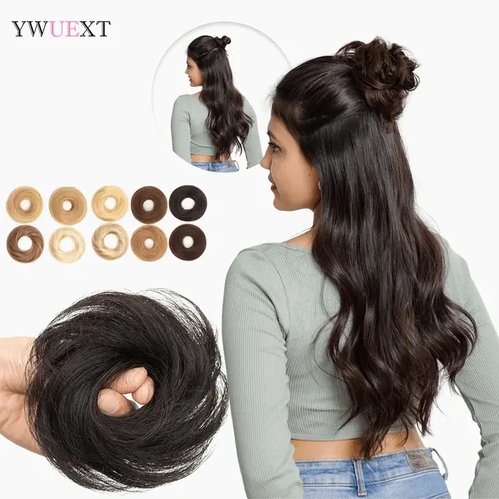 Chignon de cheveux humains Scrunchie postiche Updo