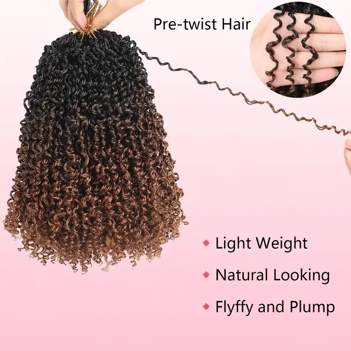 Extensions de cheveux au crochet Yanky Twist |   8" 10" 12" 14" de longueurs |   7 pièces/paquet |  