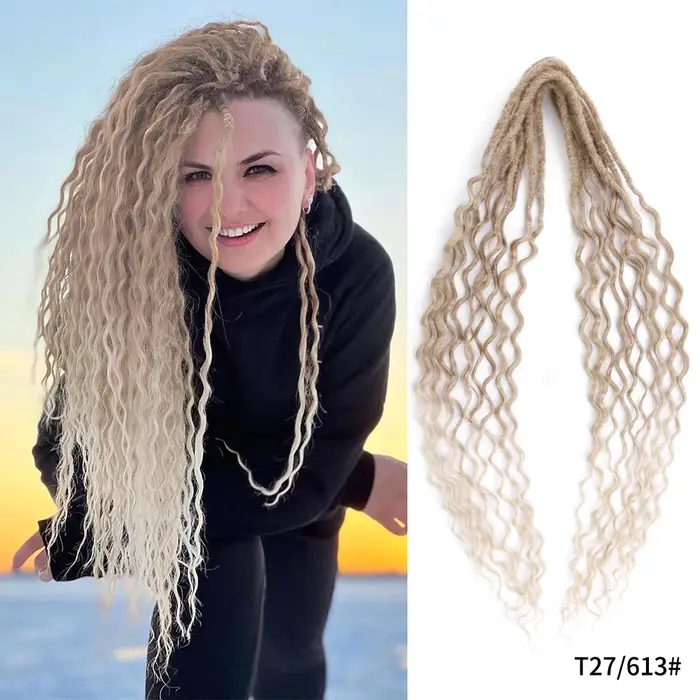 Extensions de dreadlock à double extrémité 24 "Ombre Blonde dreadlocks synthétiques