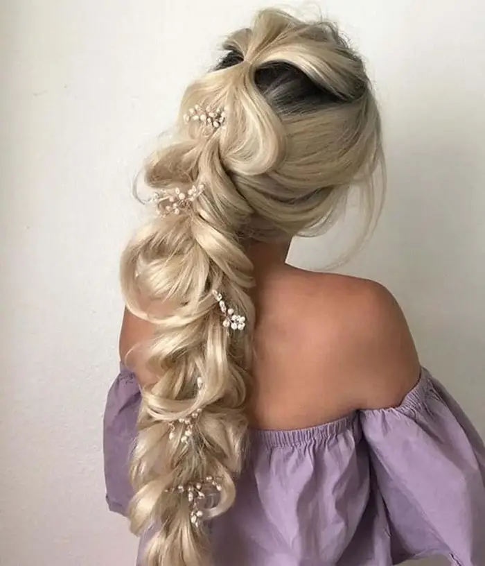 Mbre Blonde dentelle avant perruques longue corps ondulé mixte platine