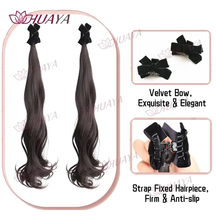 Pinces à cheveux en velours avec nœud et oreilles d'elfe