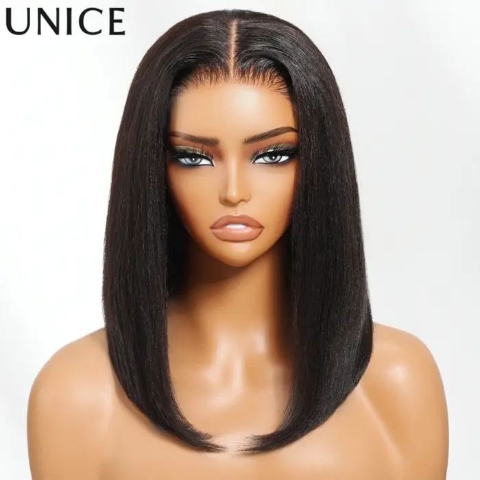 Perruque courte bouclée UNice en cheveux humains