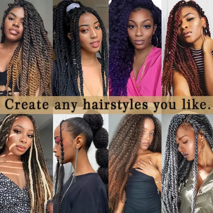 Marley Meche Afro Kinky Tressage Cheveux 18 pouces Synthétique Crochet Marly Twist Tresses Extensions