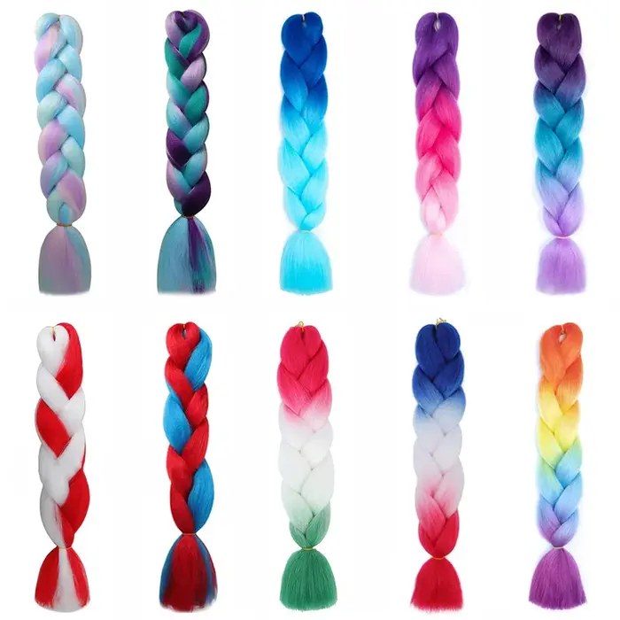 Extension capillaire synthétique tressée de 24 pouces