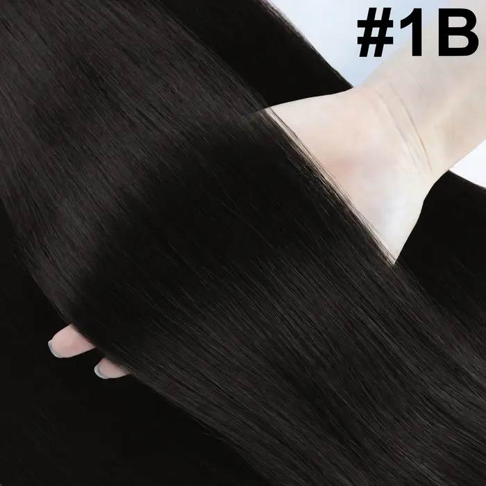 # Extensions Halo 1B en cheveux humains avec clips, noir naturel, extensions de cheveux à clips, fil