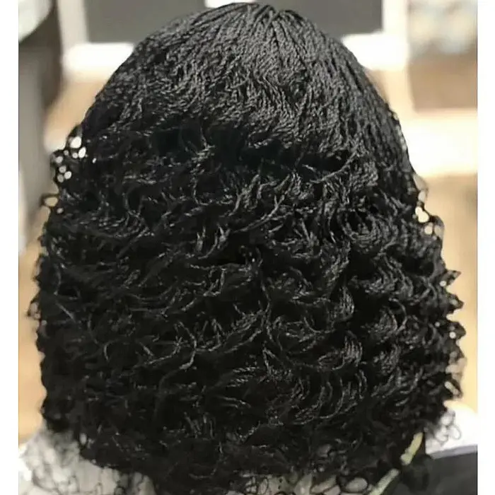 Perruque synthétique tressée torsadée bouclée pour femme