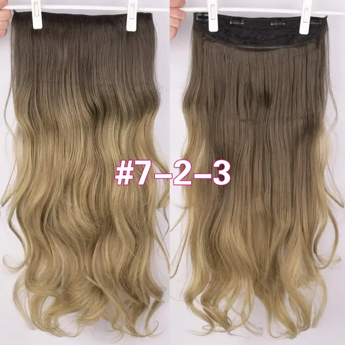 DinDong Clips dans les extensions de cheveux 32 pouces synthétiques ondulés 210G Premium cheveux rés