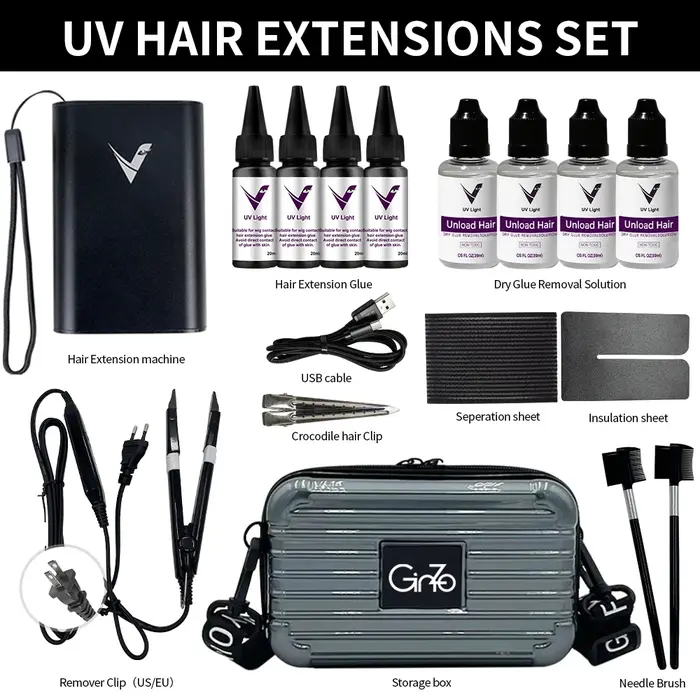 ​ Kit professionnel d'extensions capillaires à lumière UV