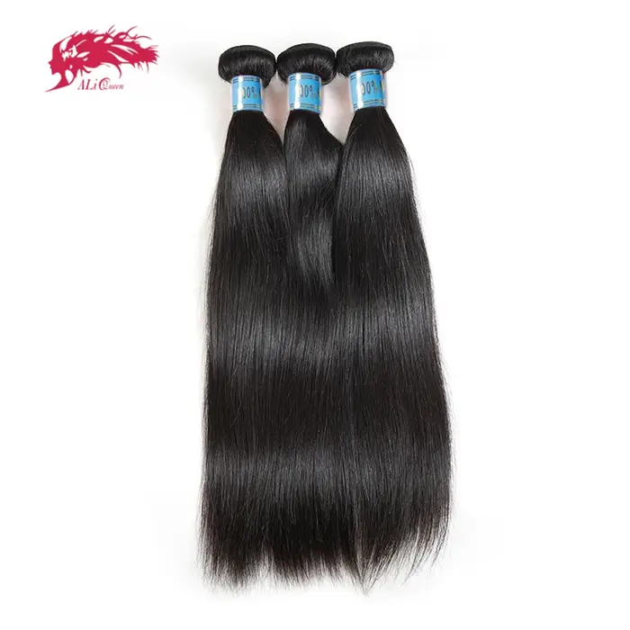 Ali Queen cheveux péruvien droit brut vierge cheveux humains paquets 8 "-28" couleur naturelle 3/4 p