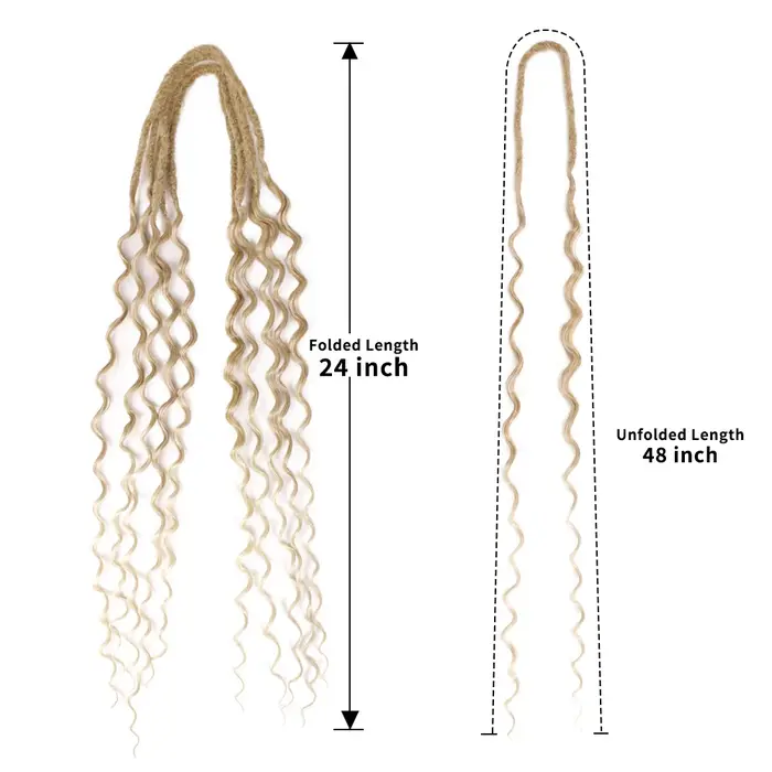 Extensions de dreadlock à double extrémité 24 "Ombre Blonde dreadlocks synthétiques