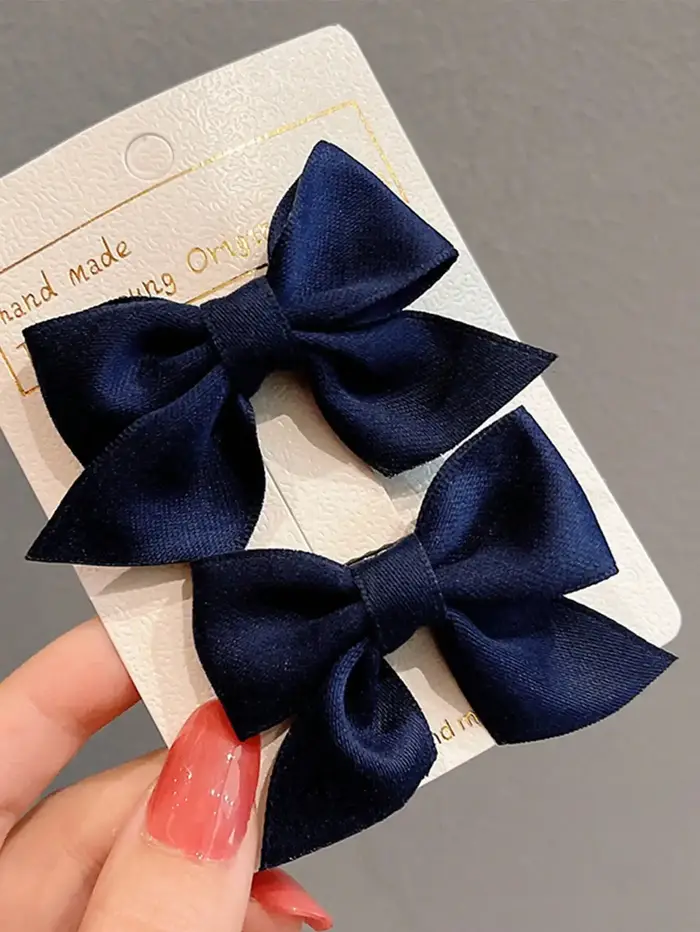 Barrettes à nœud bleu, 2 pièces, pinces à cheveux, tempérament élégant pour femmes et filles, access