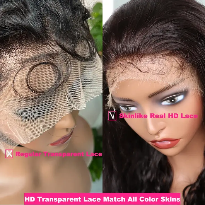 Yiwigs 250 densité Super Double dessiné vague de corps Hd dentelle perruques de cheveux humains Vietnam 4x4