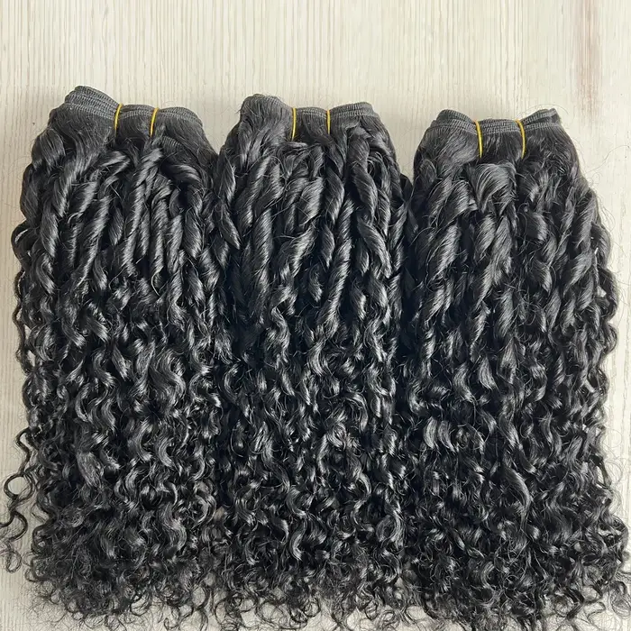 Lots de Cheveux Humains Bouclés Pixie, Lots de Cheveux Bouclés Profonds, Tissage de Cheveux Brésilie