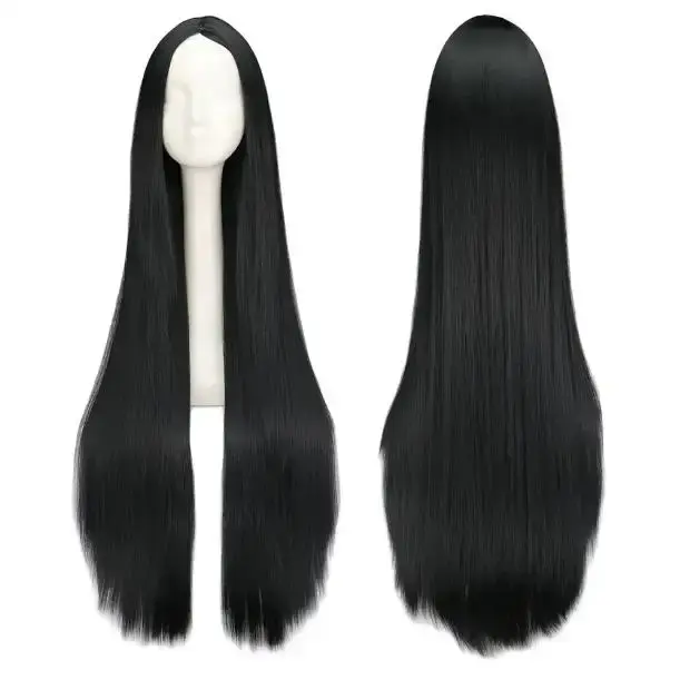 Perruque Synthétique Lisse Blanche Super Longue de 100 cm, Cheveux Naturels, Degré de Chaleur, pour 