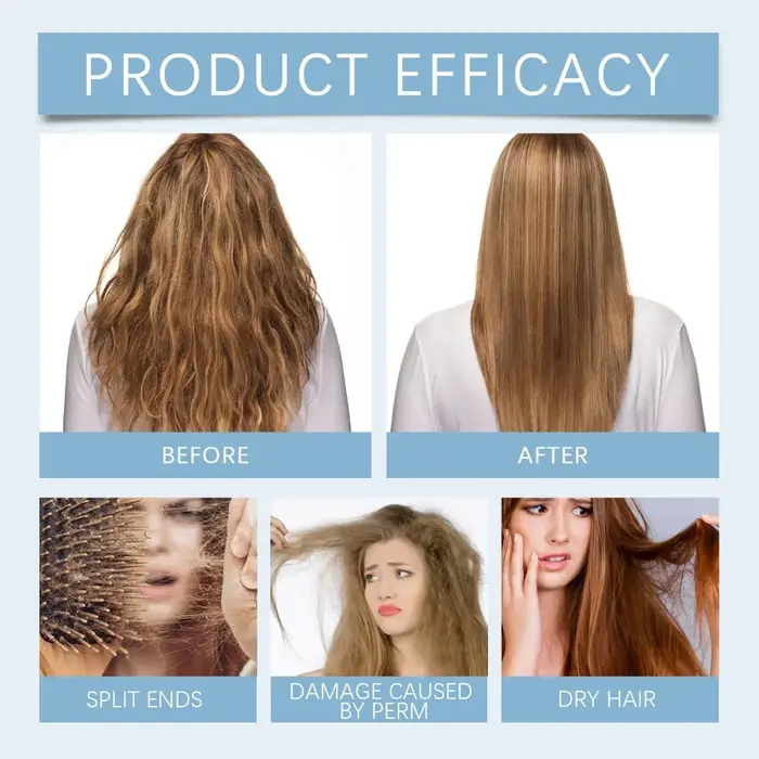 Après-shampooing sans rinçage pour cheveux secs et bouclés