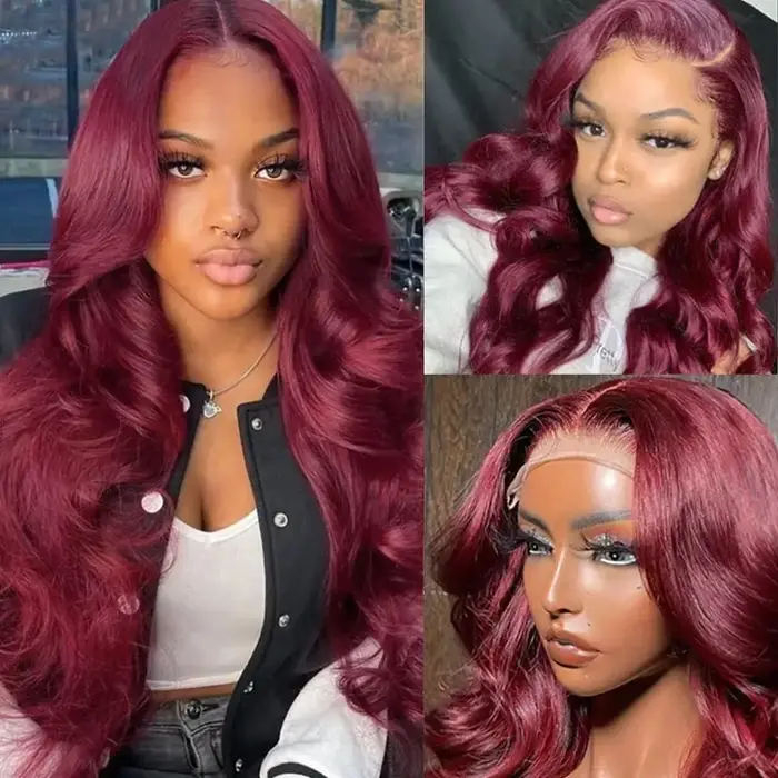 Perruque Lace Front Wig Body Wave Brésilienne Naturelle, Cheveux Humains, Transparent, Ultraviolets,