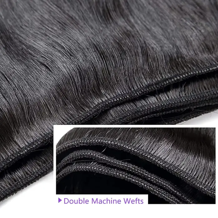 Extensions de Cheveux Humains Bruts Vierges Non Traités Lisses 12A – Lots de 2/3/4 Pièces de Cheveux
