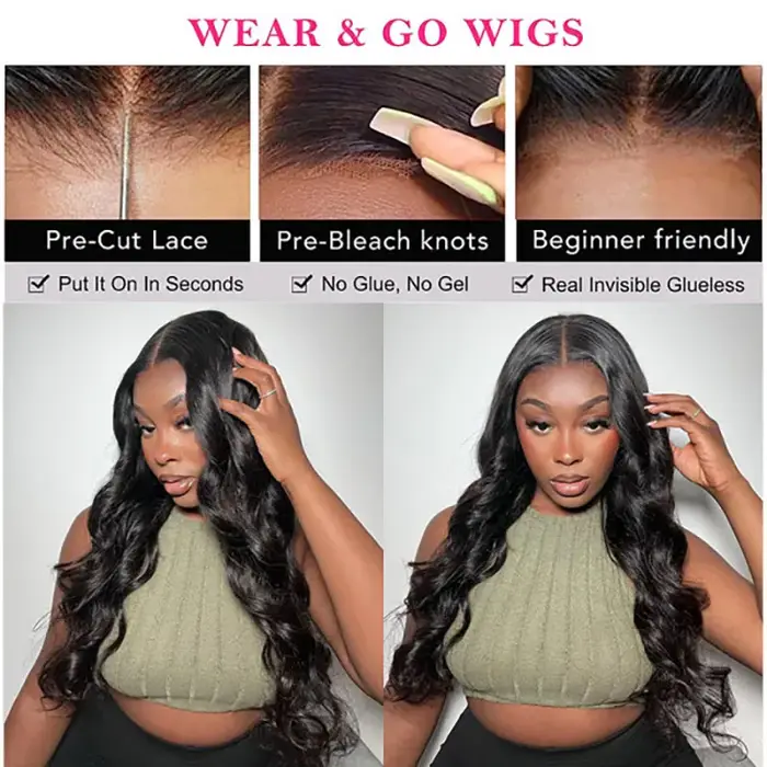 Perruque Lace Front Wig Body Wave transparente-ISEE Hair Wear Go, perruques frontales de cheveux hum
