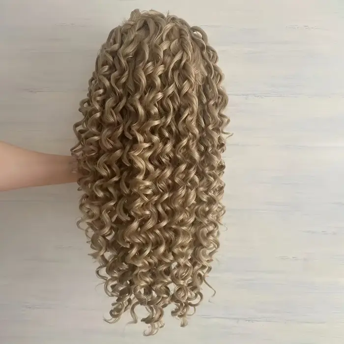 Perruques synthétiques bouclées blondes longues pour femmes