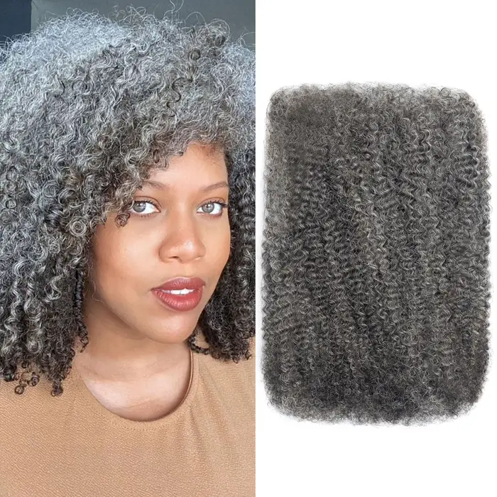 Anna 50g # Salt & Pepper 100% cheveux humains non transformés Afro crépus pré-étirés Extensions