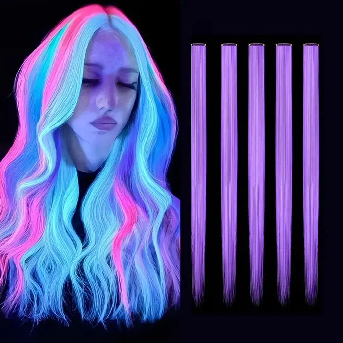 Extensions de cheveux qui brillent dans le noir