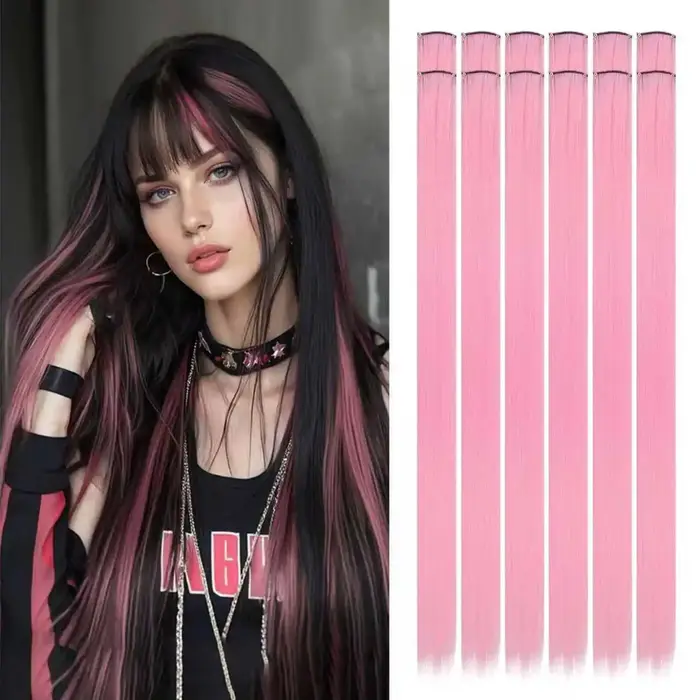 Extensions de cheveux colorés de 22 pouces