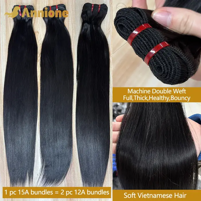 Lots de Cheveux Naturels 100% Humains 15A Double Drawn Cheveux Vietnamiens Bruts Lisses Non Traités