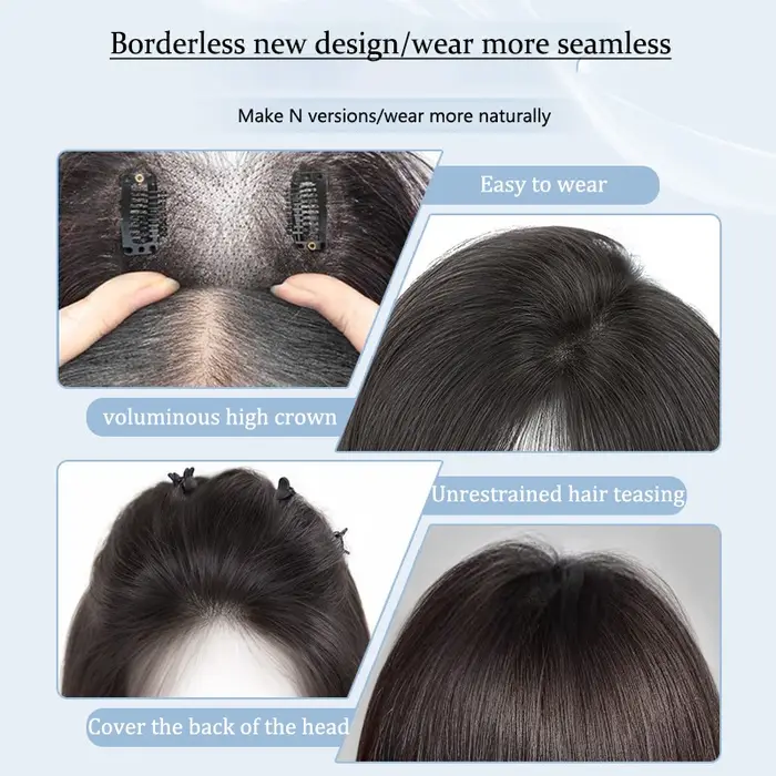 Patchs capillaires pour femmes aux cheveux volumineux sur le dessus de la tête