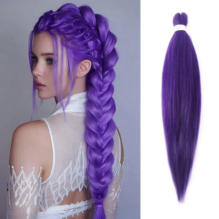 Extensions de cheveux violets 26 pouces de Long