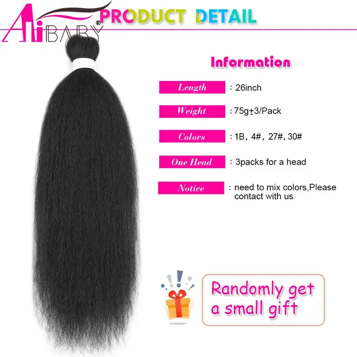 Alibaby 26 pouces Vixen cheveux paquets synthétiques Yaki droite Crochet Extensions