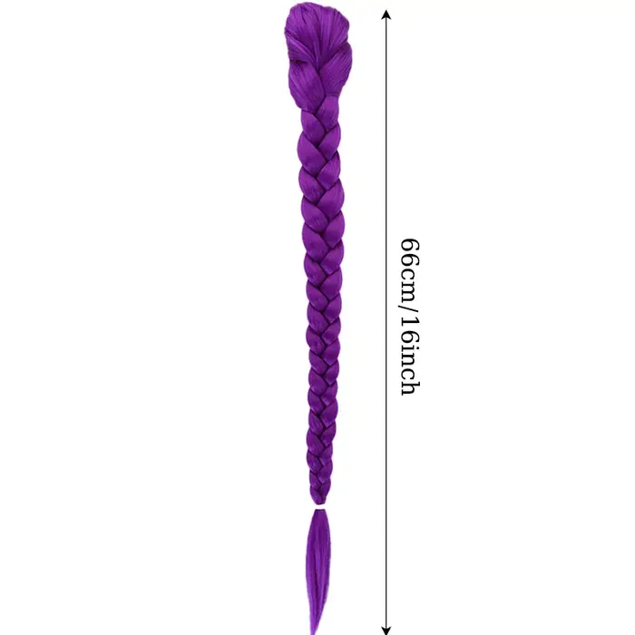 Queue de cheval synthétique tressée violette pour enfants
