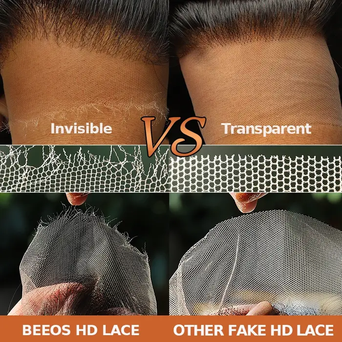 BEEOS-Perruque Brésilienne de Cheveux Naturels Lisses, Ultra Ajustée, 13x6, Prêt à vitation, HD