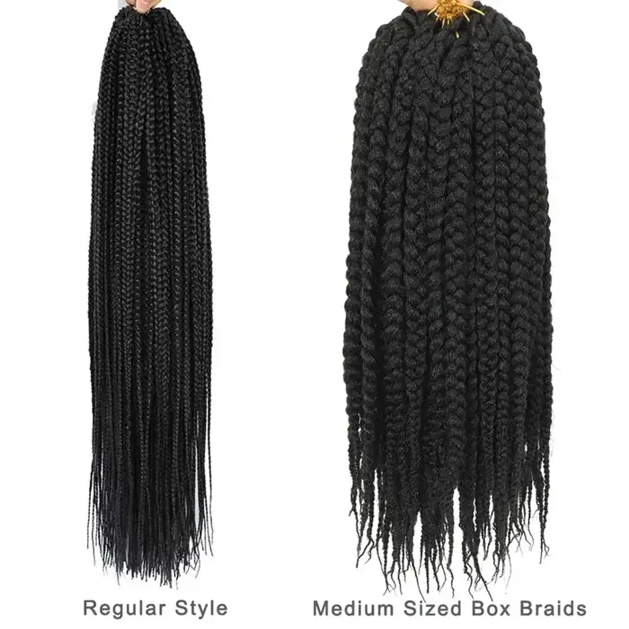 Tresses synthétiques moyennes de 18 pouces