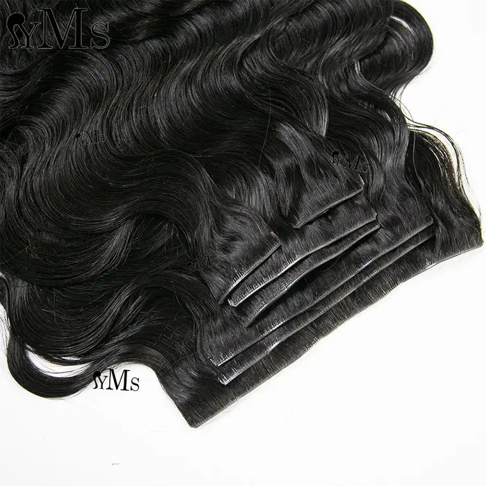 Clip de bord Invisible dans les Extensions de cheveux vague de corps YMS