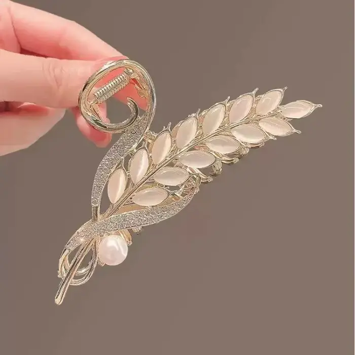 Pince à cheveux élégante surdimensionnée motif épi de blé : Luxueuse pour femme