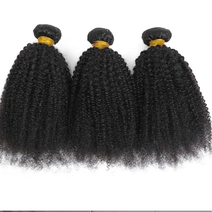 Mèches brésiliennes Remy naturelles crépues et bouclées